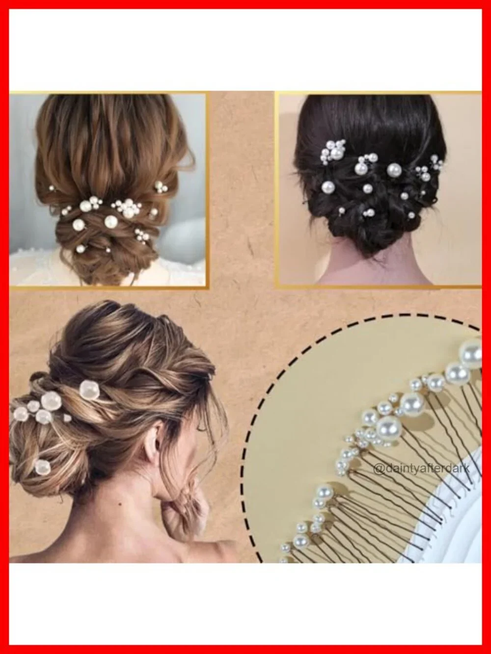 12 Pearl U Shaped Hair Pins - Handmade Decorative Bobby Pins for Wedding